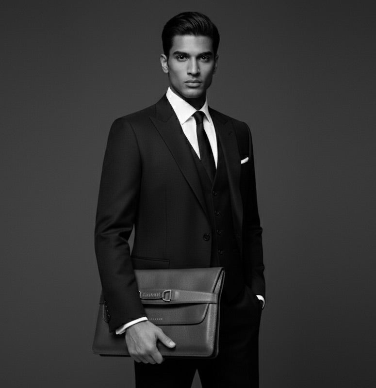 Leather Document and Laptop Clutch