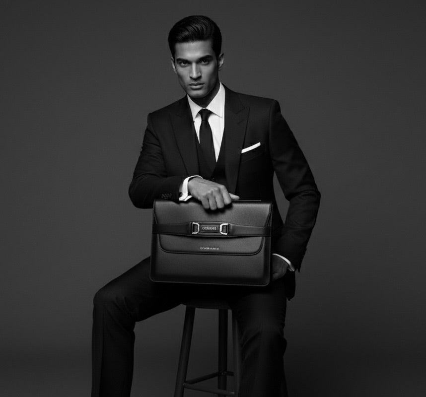 Leather Document and Laptop Clutch